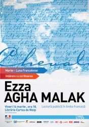 Seară de lectură cu scriitoarea franceză Ezza Agha Malak